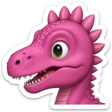Crea un emoji de un dinosaurio de color rosa, que sea como este 🦖 sticker