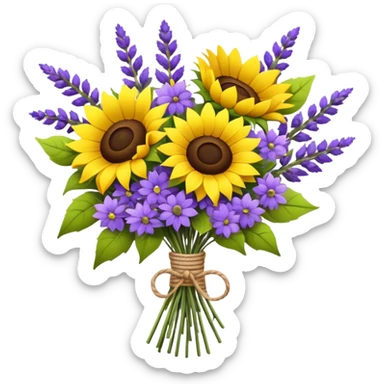 Sunflower and lavender bouquet sticker