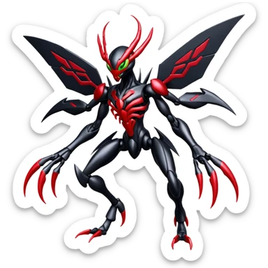 Venom-Cyberbug-Genesect-Vikavolt-Darkrai-Scizor-fusion, full body sticker