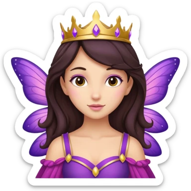 royal purple and pink buttery fairy brunette combined sticker