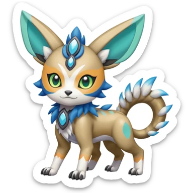 Colorful Exotic Randomly-colored Cartoon Anime Meloetta-WereGarurumon-Trico-Pokémon-Fakémon-fusion-hybrid-creature sticker