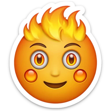 Emoji with fire eyes  sticker