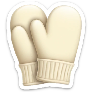 Cream colored mittens pair sticker
