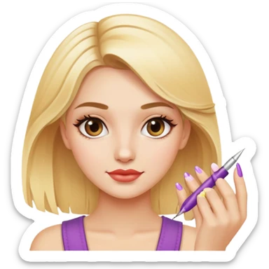blonde nail artist girl sticker