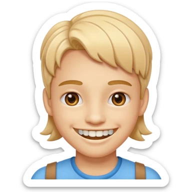 Smile emoji with braces sticker