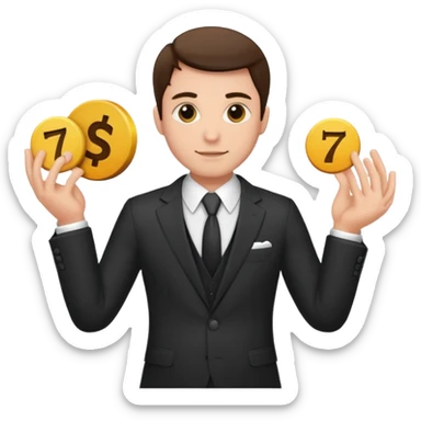 Homme tenant un 6 et un 7 sticker