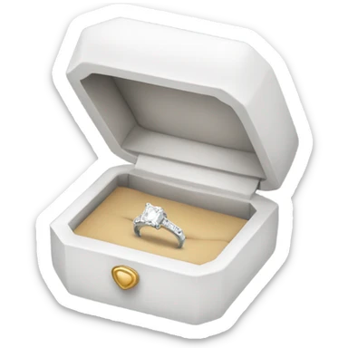 White Engagement ring box  sticker