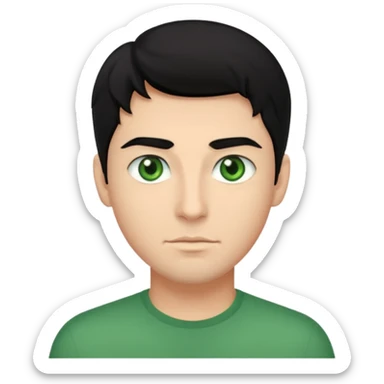 A very handsome medium skin guy with black hair and green eyes  sticker