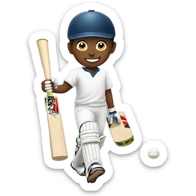 Boys playing cricket  sticker
