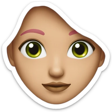 Femme au cheveux rose et vert comme c yeux sticker
