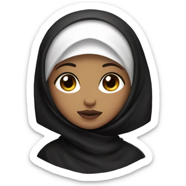 girl in a black hijab, with black eyes, with plump lips sticker