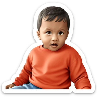 curious boy with open mouth sticker