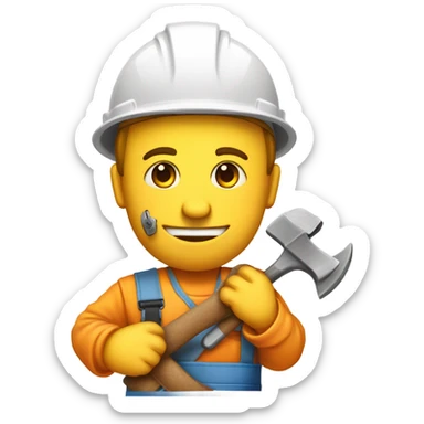 Dodgy builder holding a cookie sticker