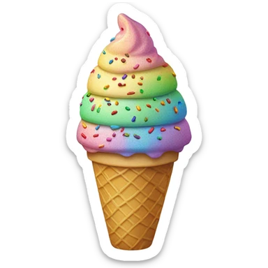 Ice cream cone with rainbow sprinkles  sticker