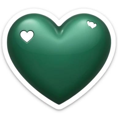 Dark green heart sticker