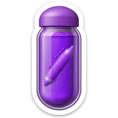 clear capsule filled with purple powder sticker