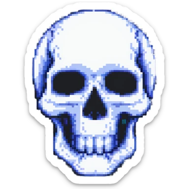 pixel art skull sticker