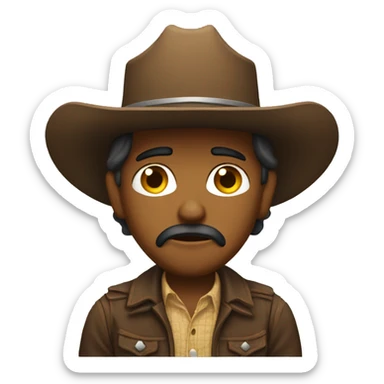Sad cowboy emoji sticker