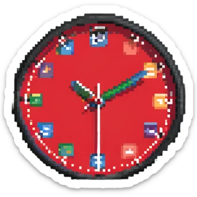 red wall clock sticker