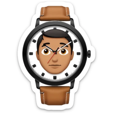man wearing a black strap watch sticker