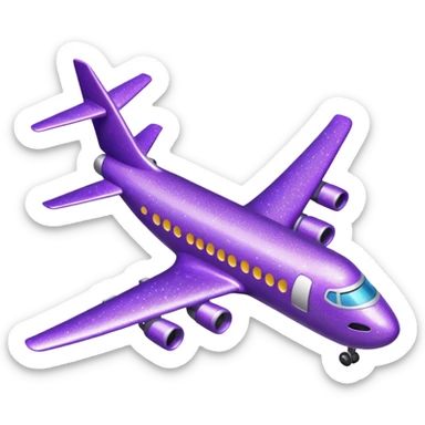 glitter purple avião sticker
