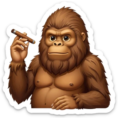 Sasquatch smoking a cigar sticker