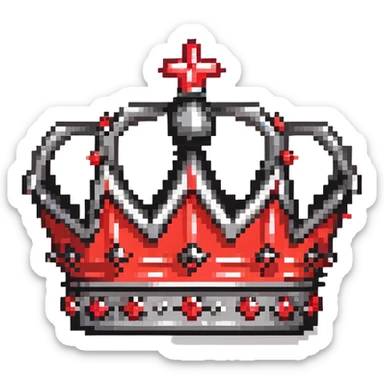 black crown with many small red jewels sticker