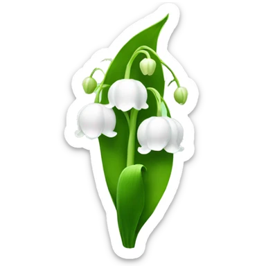 Lily of the valley flower in light green grass sticker