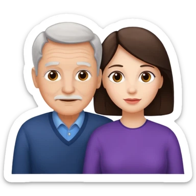  Older Couple with girlfriend brunettes sticker