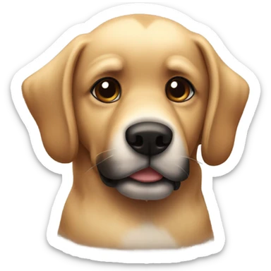 Cute dog with black and a little bit of brown hair and blonde ears sticker