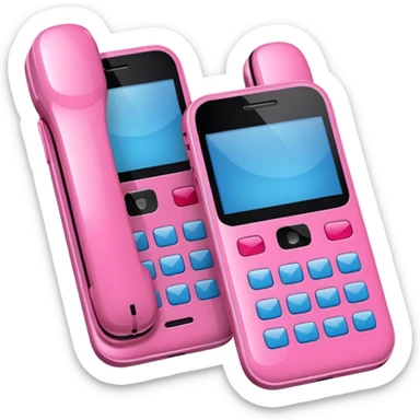 two pink cellphones switching with each other sticker