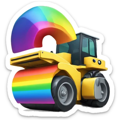 rainbow road roller sticker