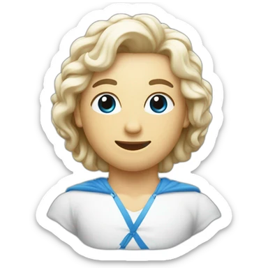 Iemand met blauw hesje blobden sticker