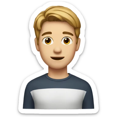 young man with short light brown hair and strong jaw sticker