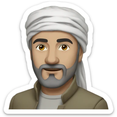 draw the Lezgin national hero Haji Daoud sticker