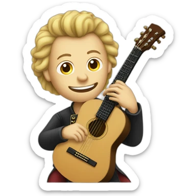 Mozart playing the guitar sticker