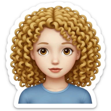 Girl with curly hair white skinny pale skin sticker
