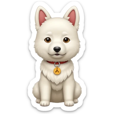 White Jindo dog sticker