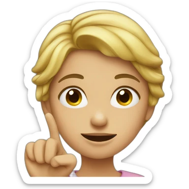 Girl with pinch sign sticker