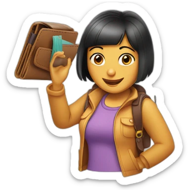 dora the explorer making leather wallets sticker