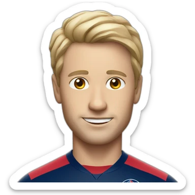 white man wearing PSG soccer jersey sticker