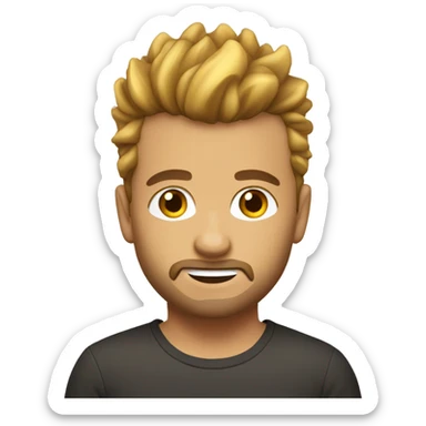 European, golden Mohawk hairstyle, beard stubble, boy, young man. sticker