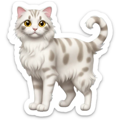 full body american curl cat sticker