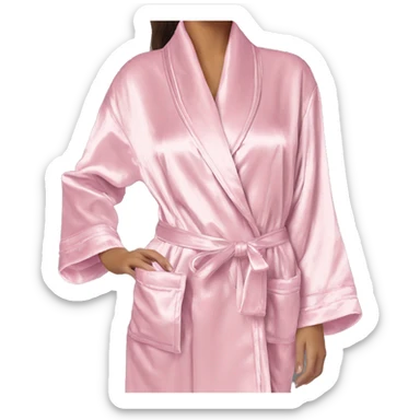 Light pink luxury silky bathroom robe sticker