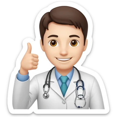 doctor giving thumbs up, simple, clear sticker