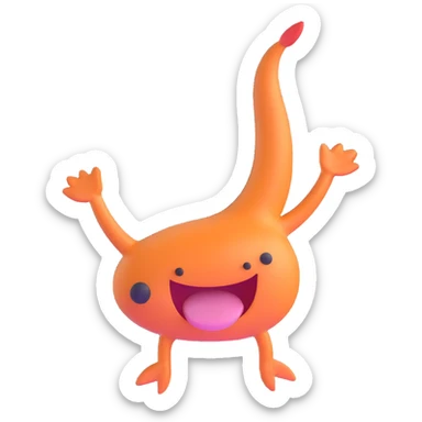stomach, playful look sticker