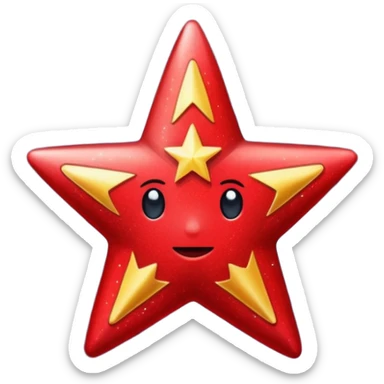red star glitter spance sticker