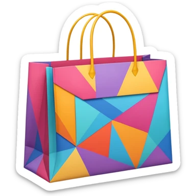 aesthetic shopping bag with pattern sticker