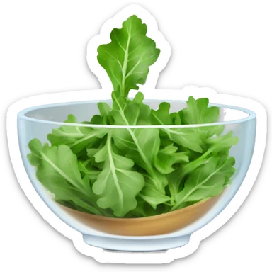 arugula salad with glass bowl sticker