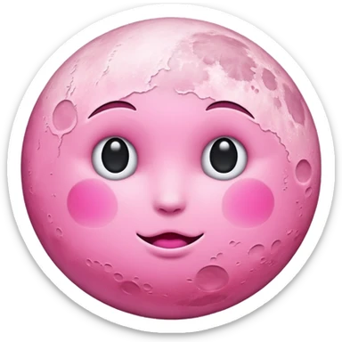 Pink moon sticker